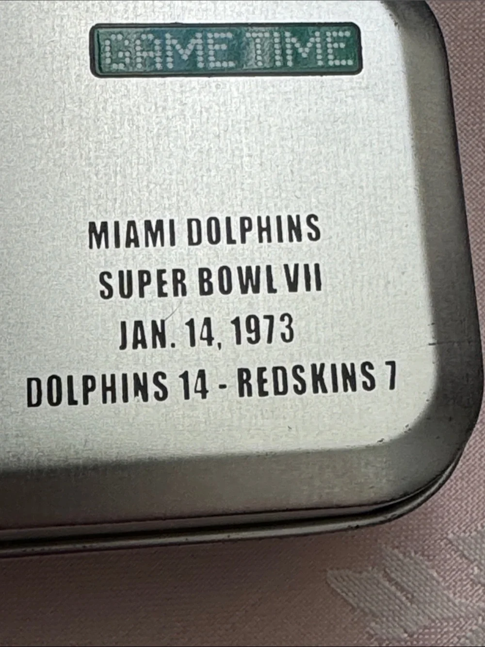 Men's Black Leather Strap Team Logo Watch - Miami Dolphins
